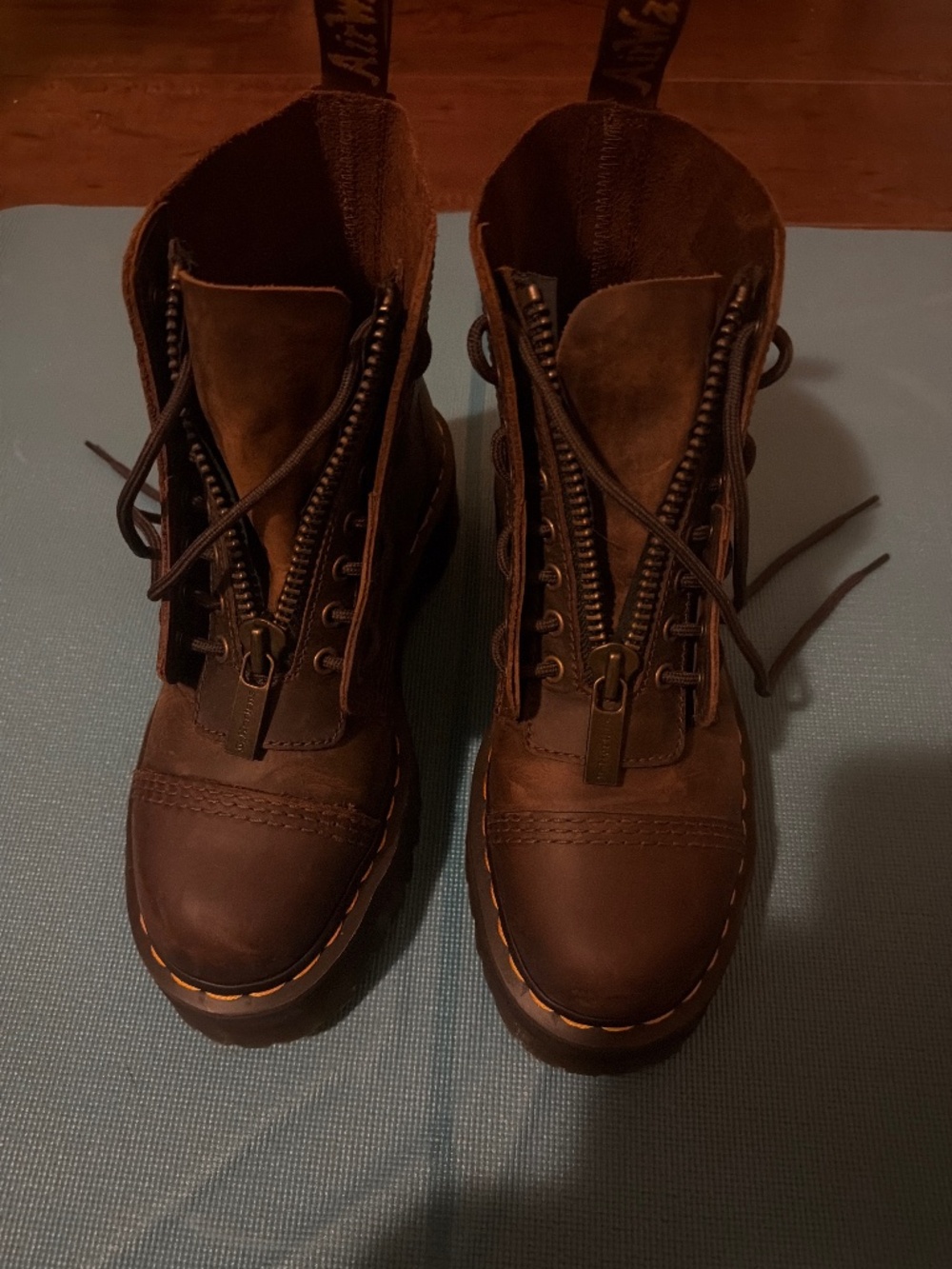 Dr. Martens Brown Leather Platform Boots